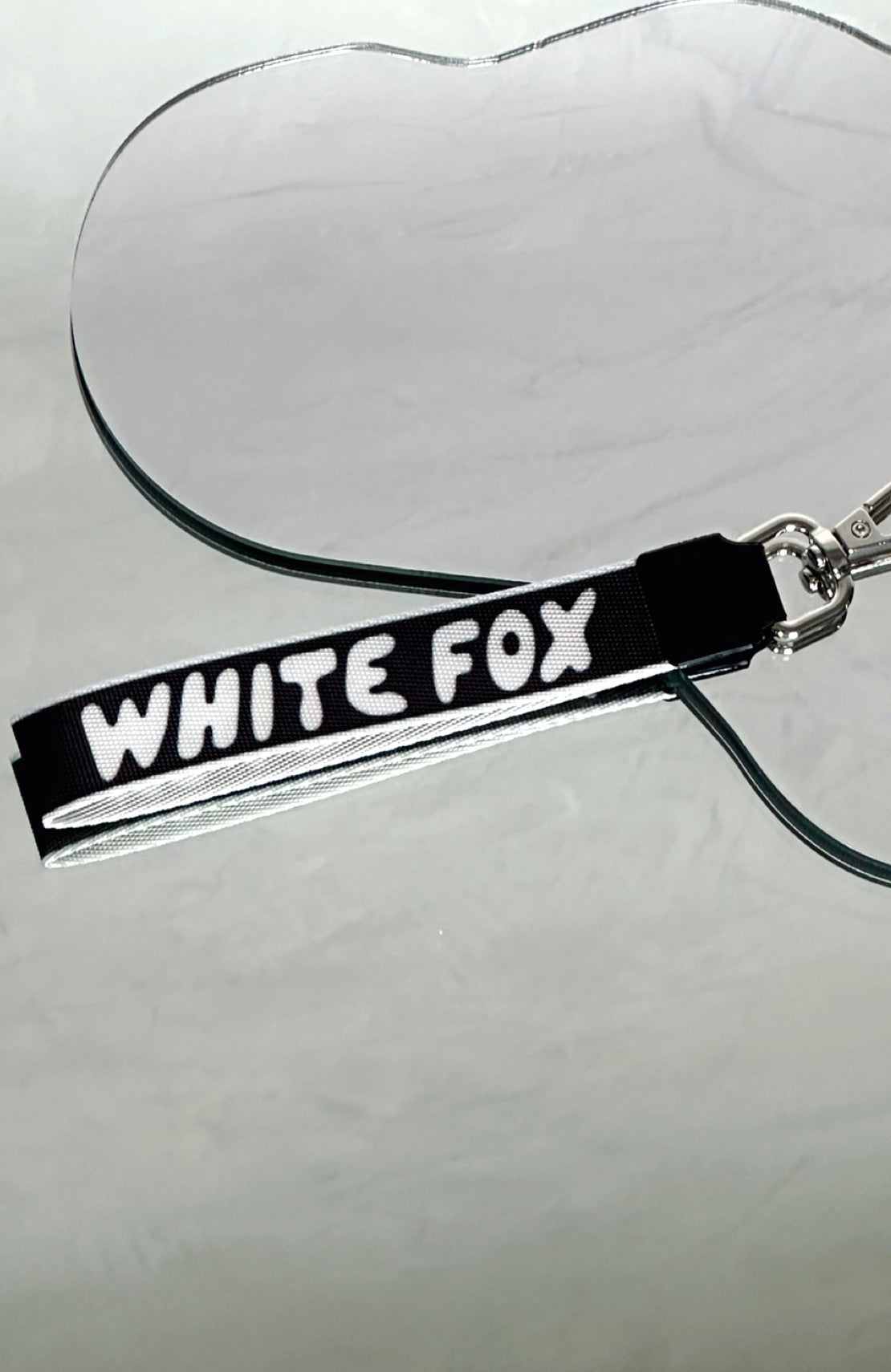 White Fox Strap Keychain