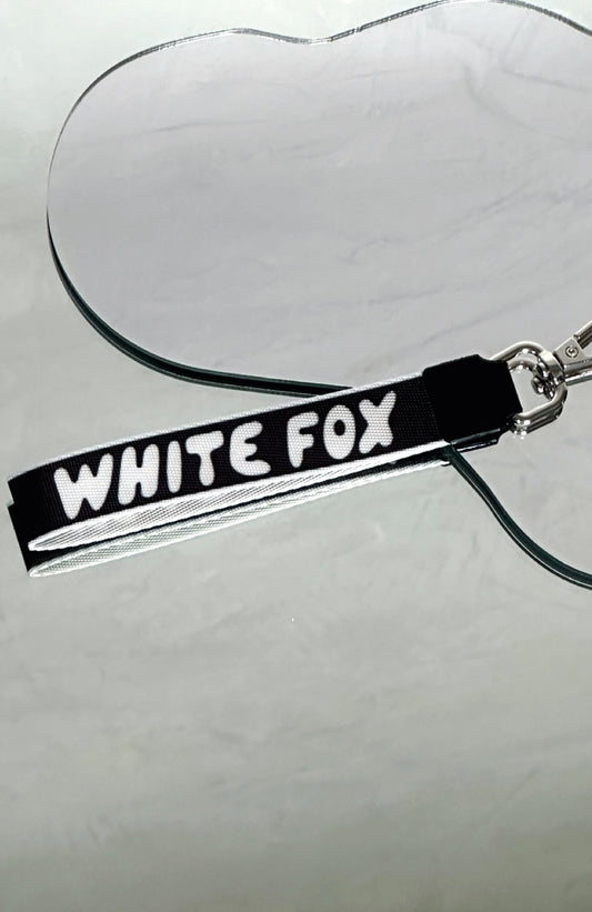 White Fox Strap Keychain