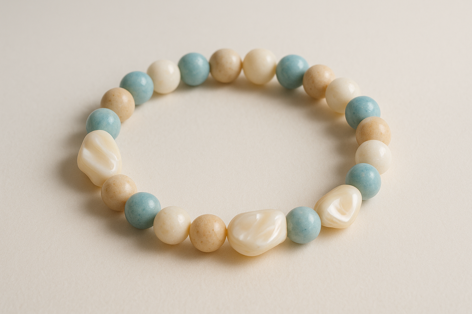 Beaded Bracelet with Shell Accents